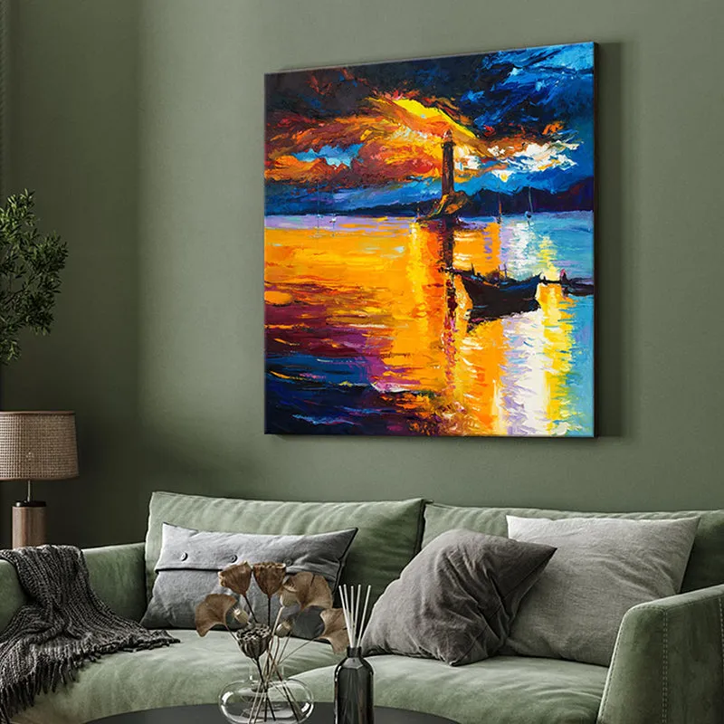 Guiding Light At Dusk Wall Painting media 4