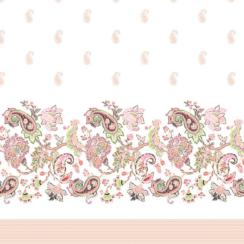 Royal Glow Cotton Bedsheet (Peach,White) - 120 TC media 5