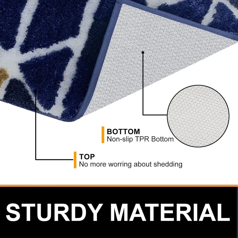 Triangle Edge Microfiber Bath Mat - Blue media 6