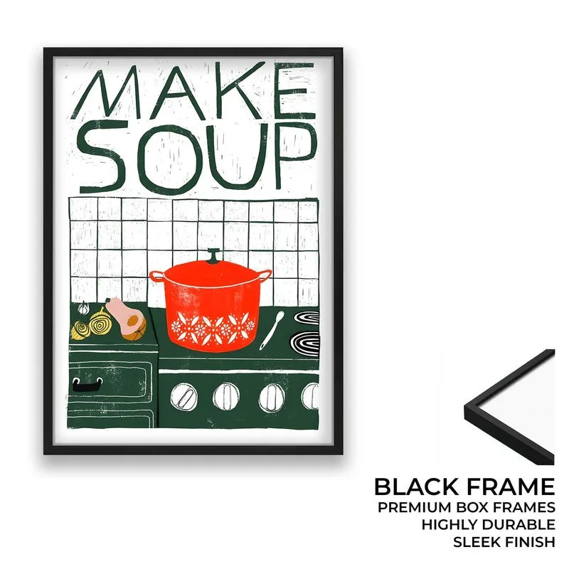 Make Soup Archival Canvas Wall Art - Black media 8