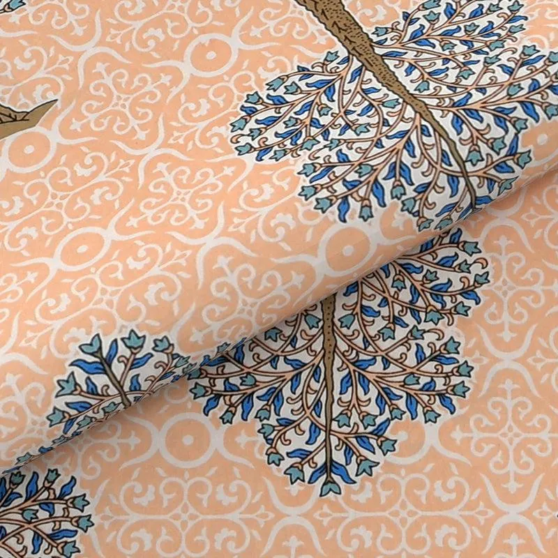 Geetika Printed Cotton Bedsheet (Orange) - 280 TC media 3
