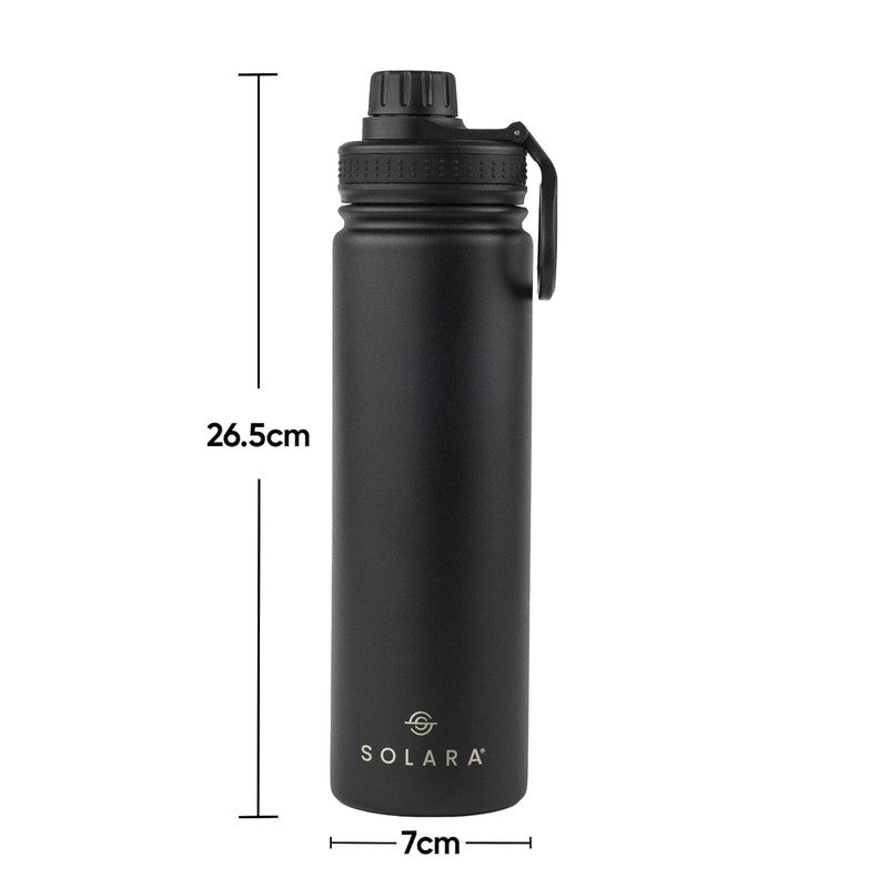 Solara Insulated Stainless Steel Bottle (650 ML) - Black media 8