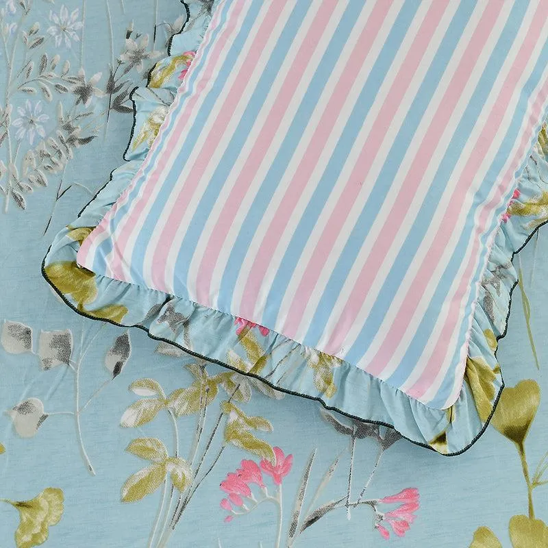 Forget-Me-Not Dreams Floral Microfiber Bedsheet - 210 GSM media 5