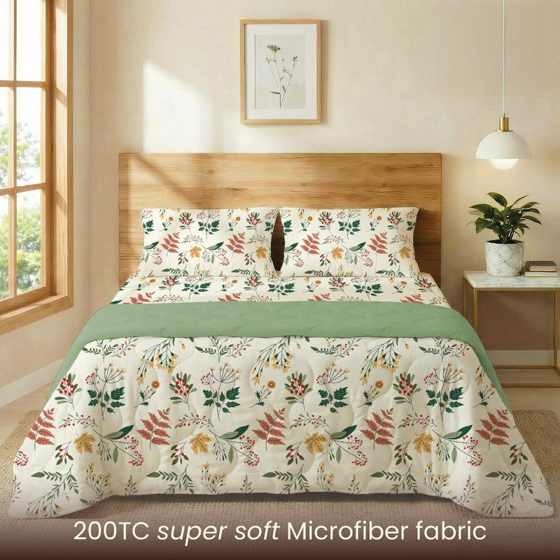 Urban Space Floral Multicolor Glace Cotton,Microfiber Bedding Set (200 TC) - Four Piece Set media 4