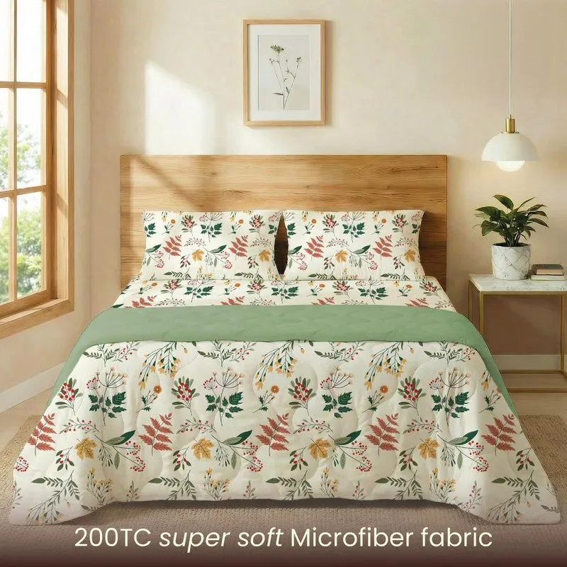 Urban Space Floral Multicolor Glace Cotton,Microfiber Bedding Set (200 TC) - Four Piece Set media 4
