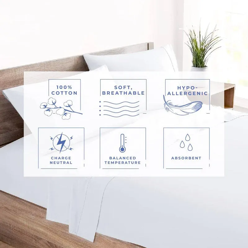 Sofia 100% Cotton Satin Weave Solid Bedsheet - White - 400 TC media 5