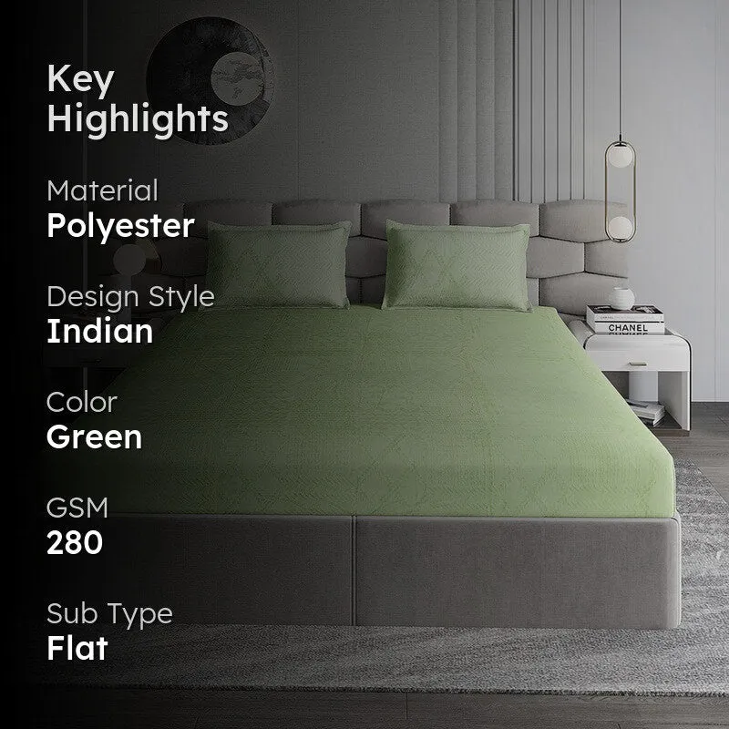 Monte Carlo MuseWeave Bedsheet (Green) - 280 GSM media 2