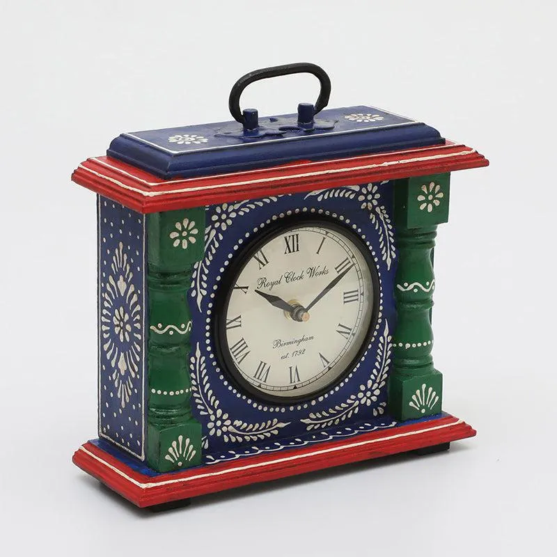 Adviya Handpainted Silent Table Clock - Dark Green media 3