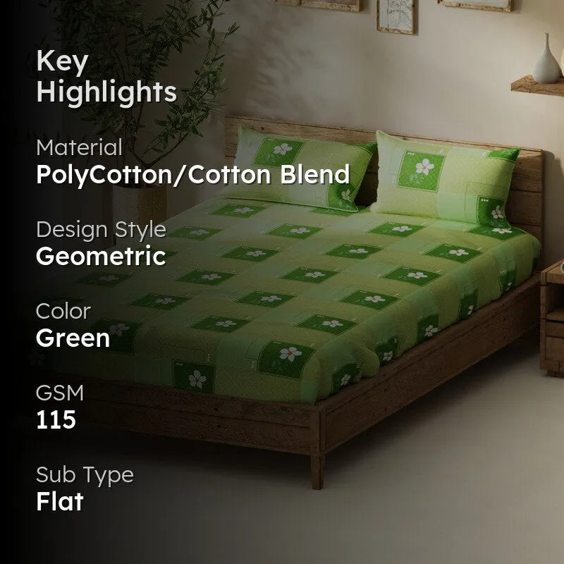 Ruvin Bedsheet (Green) - 115 GSM media 2