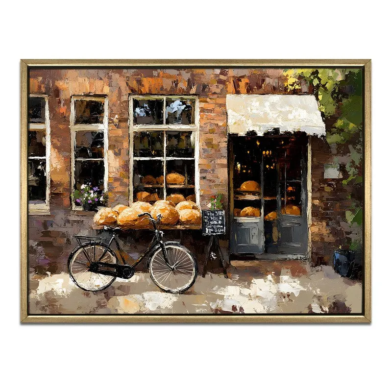 Bakers Bike Canvas Wall Painting With Frame media 3
