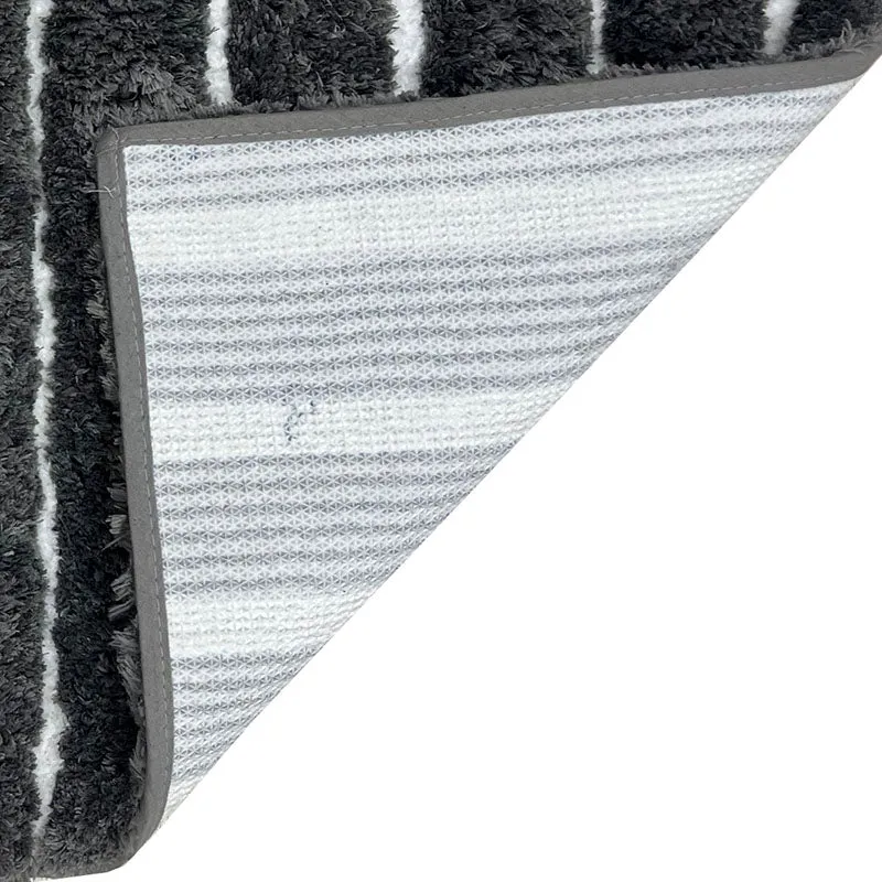 Nautica Riviera Lines Striped Anti-Skid Bath Mat - Dark Grey media 3