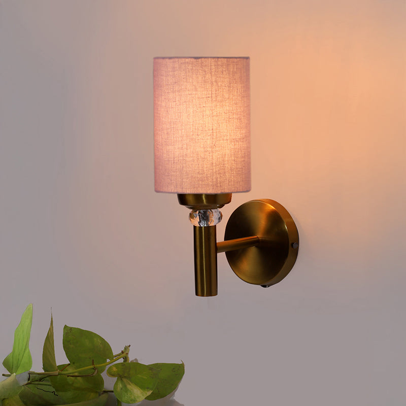 Sienna Steel & Cotton Wall Lamp - Beige