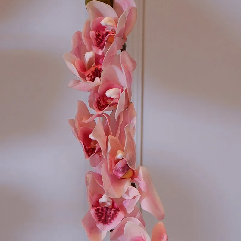 Faux Silicone Orchid Cymbidium Flower Stick (Pink) - 35 CM media 4