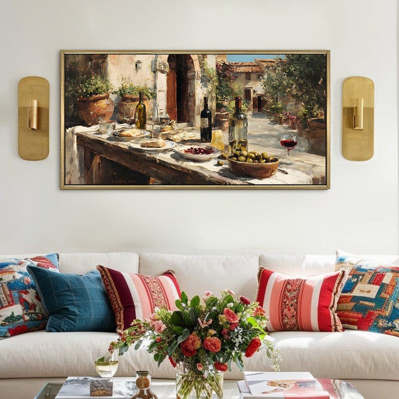 Gathered Canvas Wall Painting With Frame