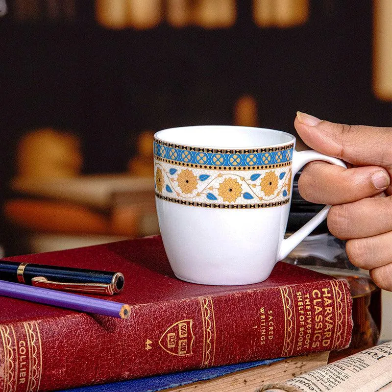 Sonaki Bida Floral Bone China Tea Cup (180 mL Each) - Set Of Six media 1