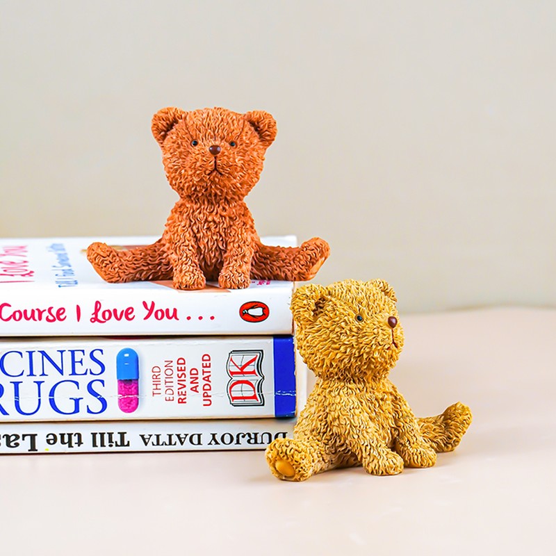 Cuddle Pals Decorative Bears Showpieces (Brown,yellow) - Set Of Two media 4