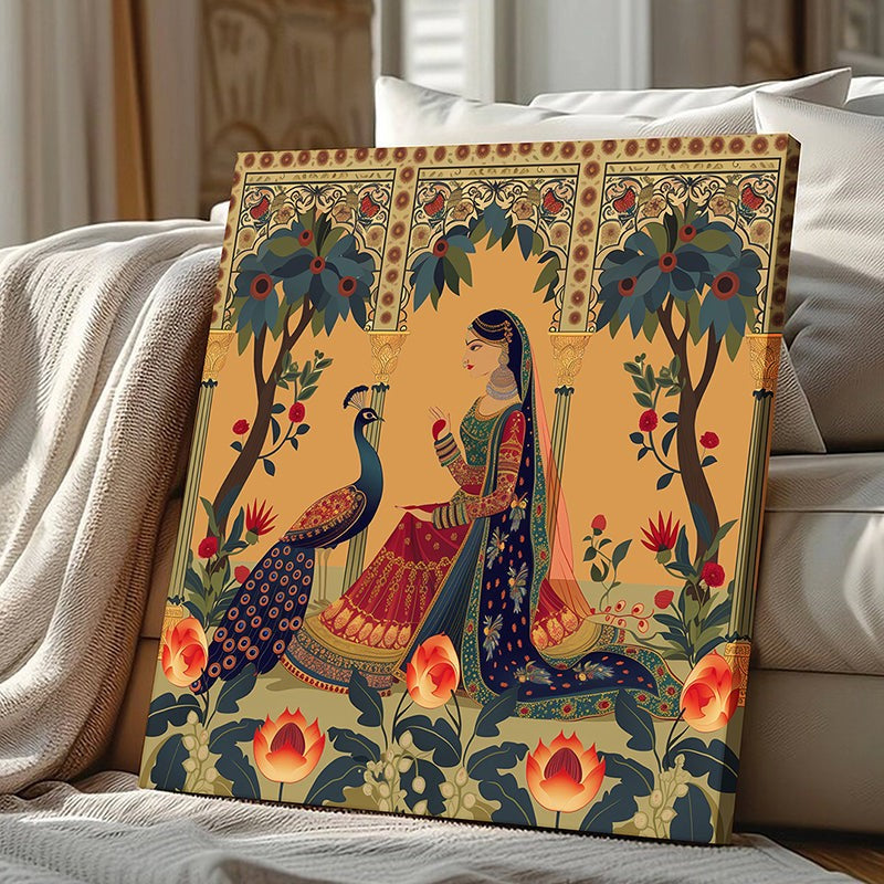 Princess & Peacock Canvas Wall Art media 2