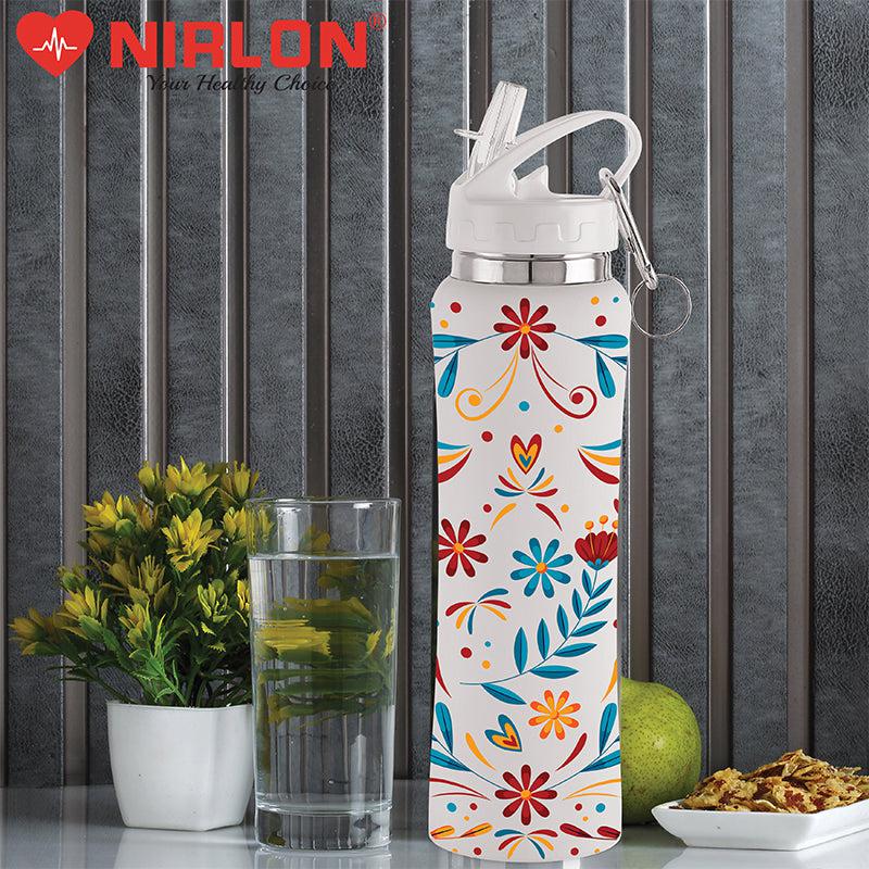 Stella Flora Sipper Water Bottle (White) - 750 mL media 3