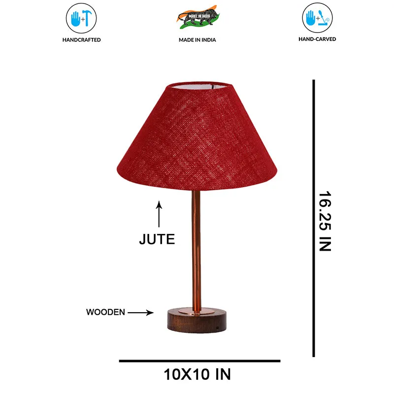 Sienna II Rodin Wooden Table Lamp - Maroon,Copper,Brown media 7