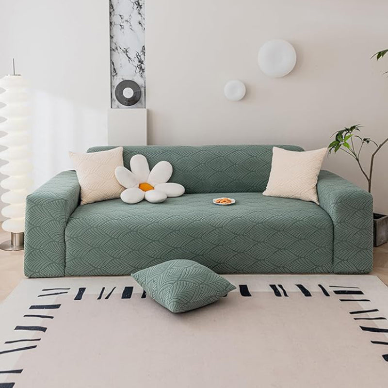 Daina Jacquard Synthetic Fibre Sofa Cover - Green media 4