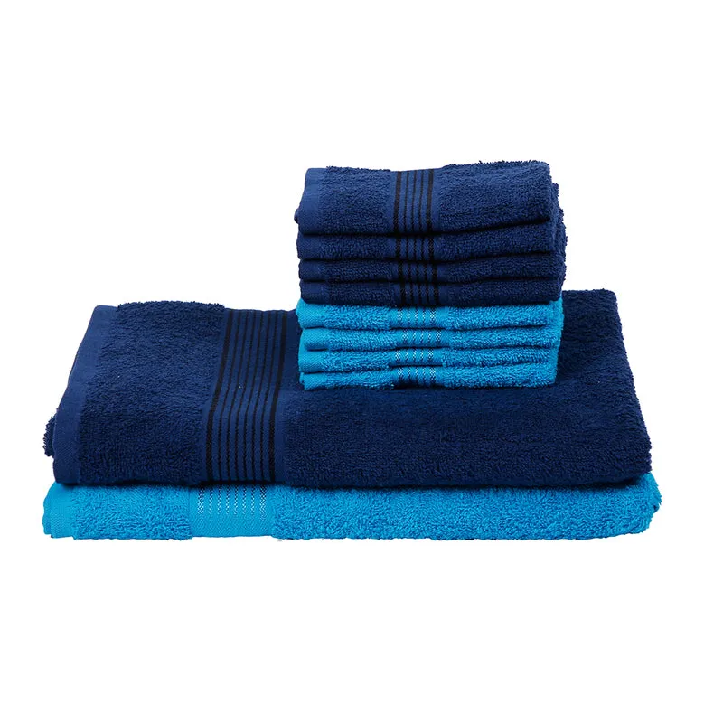 Comfora Bath & Face Towel Set (Sky Blue,Blue) - Ten Piece Set media 3