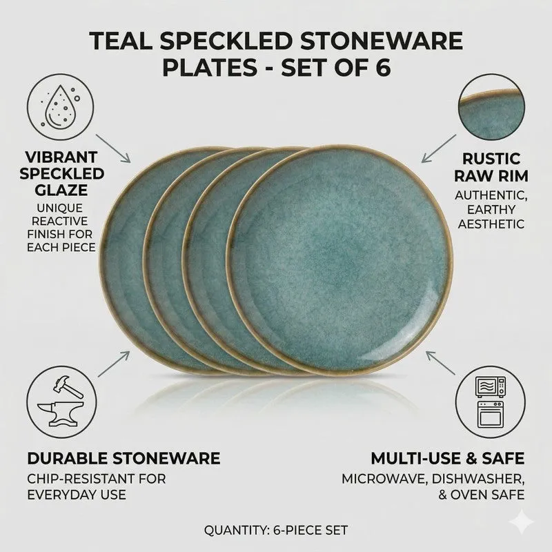 Ceramic Dinner Plates (Aqua Blue) - Set of Six media 7