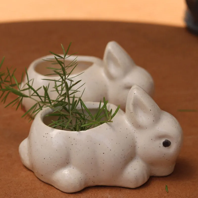 Bunny & Turtle Race Planter - Set Of Two media 2