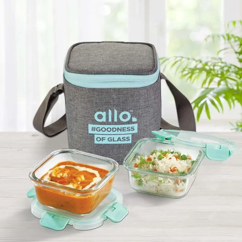 Jonas Lunchbox With Square Grey Bag (310 ML) - Set Of Two media 3
