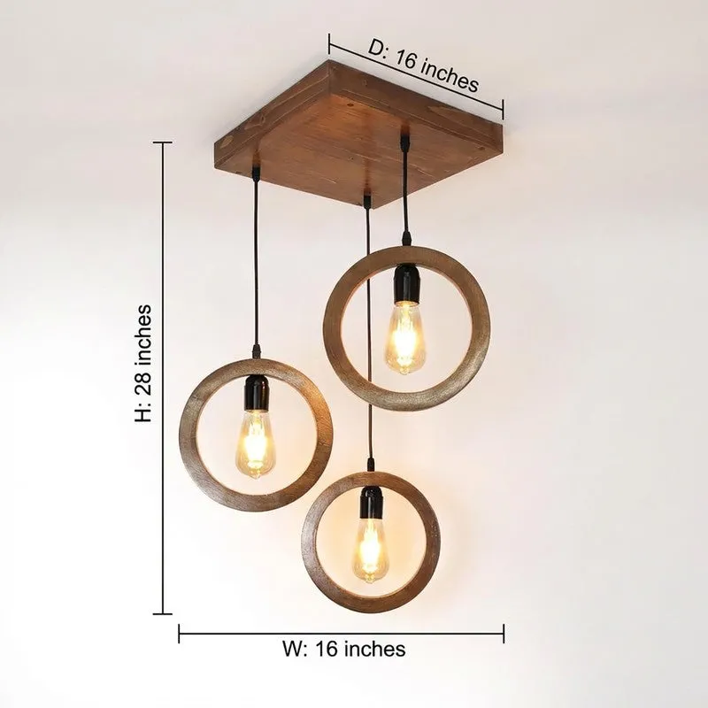 Brillante Cluster Wooden Ceiling Lamp - Brown media 7