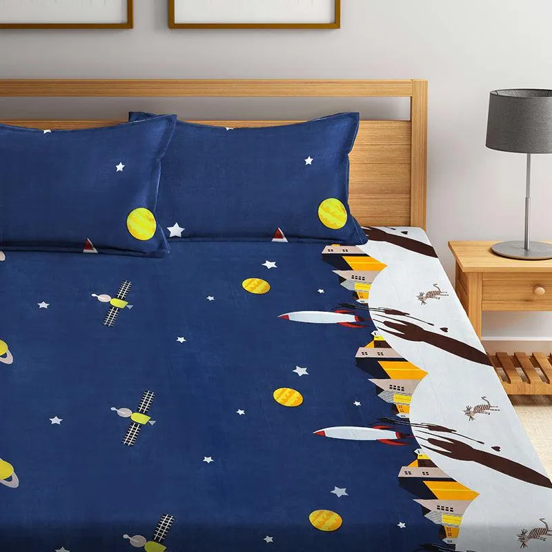 Starry Dreams Kids PolyCotton Bedsheet - 180 GSM media 3
