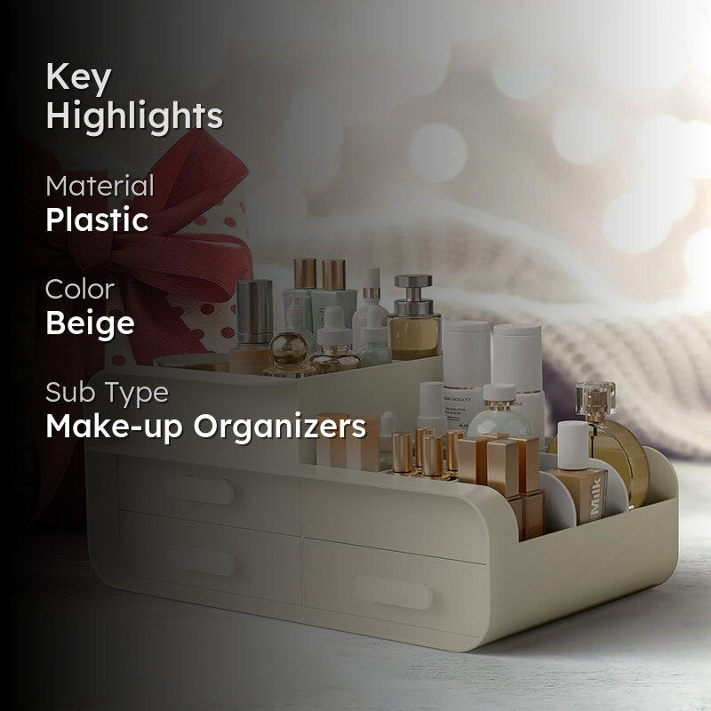 The Stash Bash Plastic Cosmetic Organiser - Beige media 2