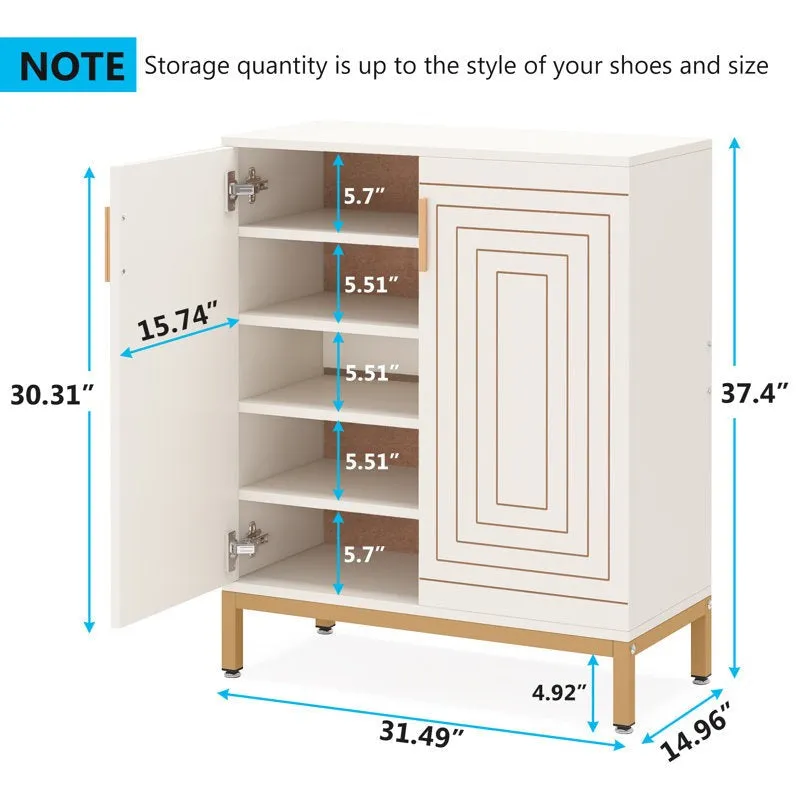 Balanced Metal Shoe Rack - White media 5
