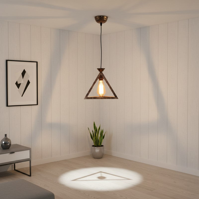 Antique Triangle Iron Ceiling Lamp