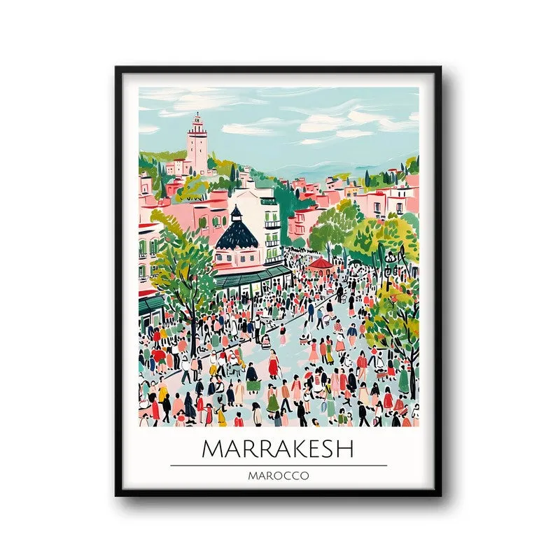 Vintage Marrakesh Framed Canvas Wall Painting media 5