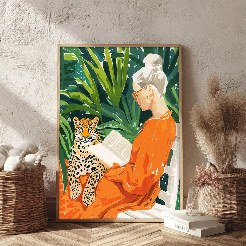 Prowl Poetry Canvas Wall Painting - Brown Frame media 3