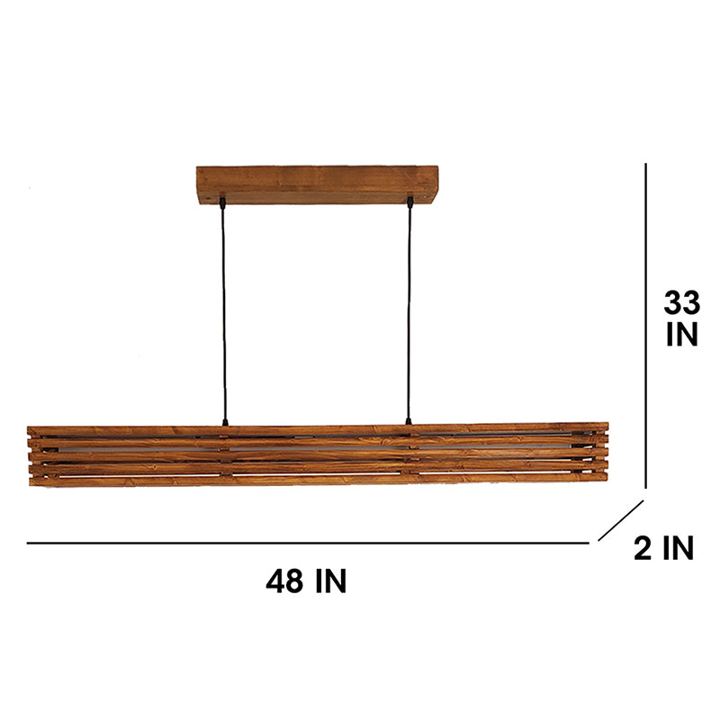 Glitz Linear LED Carved Wooden Ceiling Lamp media 7