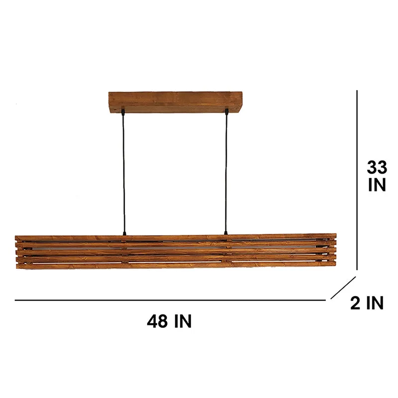 Glitz Linear LED Carved Wooden Ceiling Lamp media 7