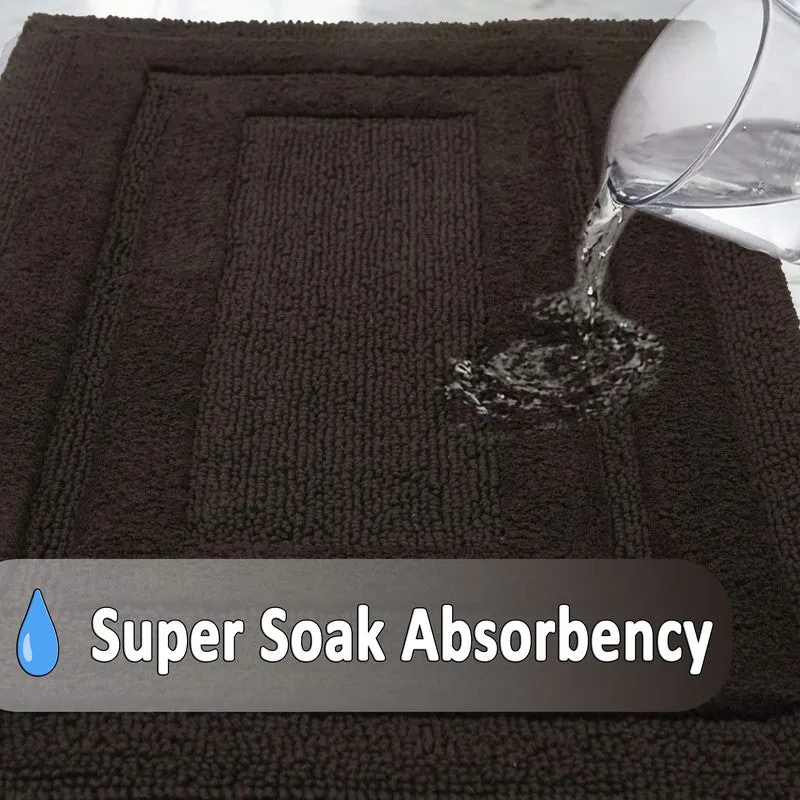 Aqualoom Anti skid Bath Mat (Brown) - Set Of Two media 7