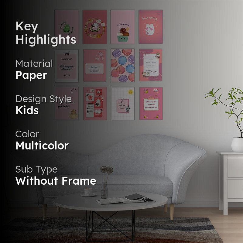Pink Pastries Wall Poster - Set Of Twelve media 2