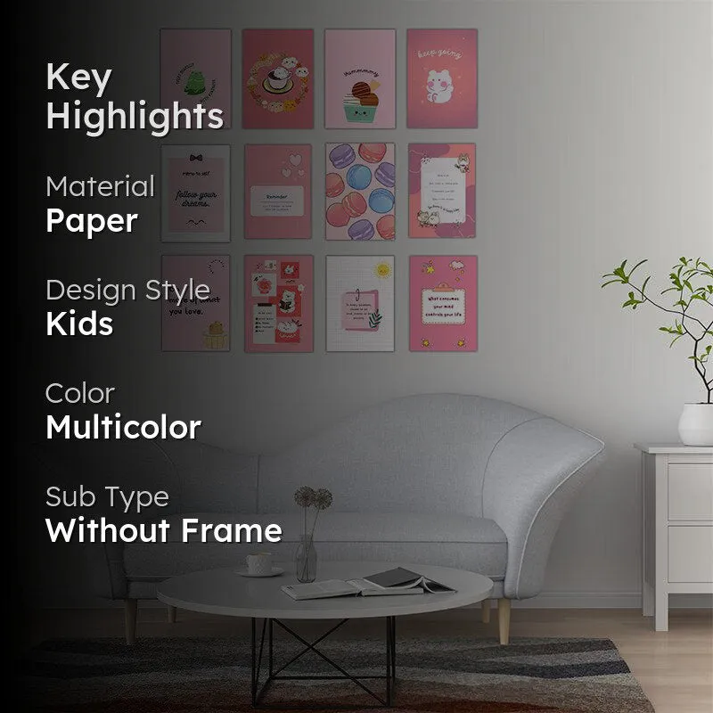 Pink Pastries Wall Poster - Set Of Twelve media 2