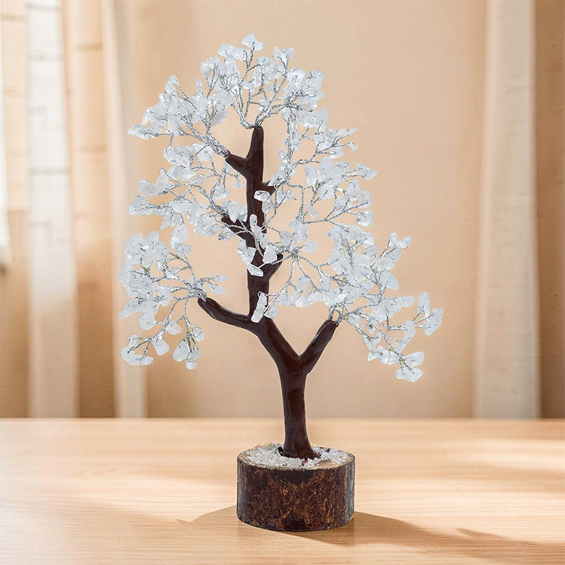 Prospera Handcrafted Agate Stone Tree Showpiece-White media 6