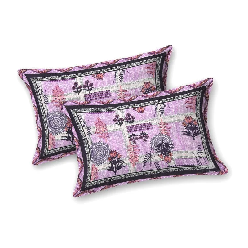 Formy Cotton Bedsheet (Purple,Peach) - 240 TC media 4