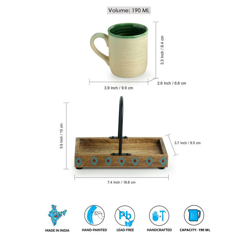 Jage Rule Handglazed Cup With Tray (190 ML) - Three piece Set media 5