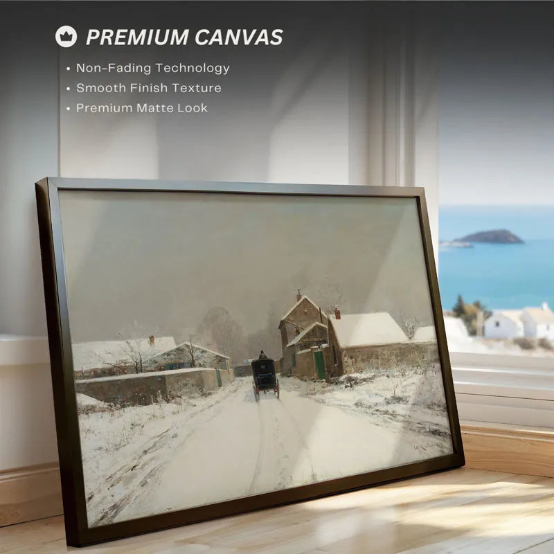 Winter Village Wood Wall Art With Frame - Black media 4
