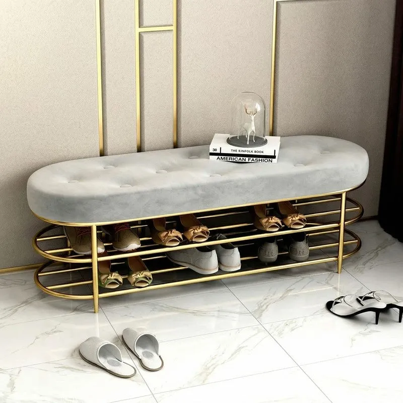 Tall Metal Shoe Rack - Gold,Grey media 6