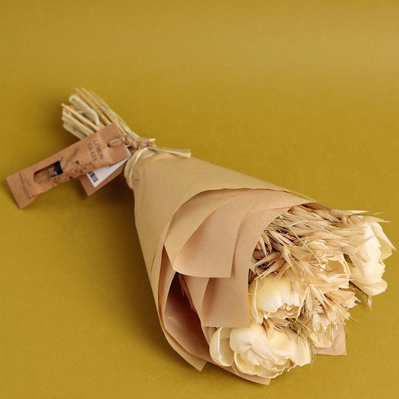 Rose Éterne Dried Flower Bouquet - Beige media 3