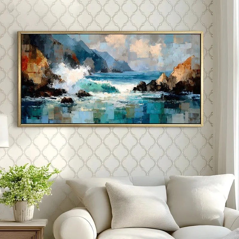 Ocean Break Canvas Wall Painting With Frame media 4