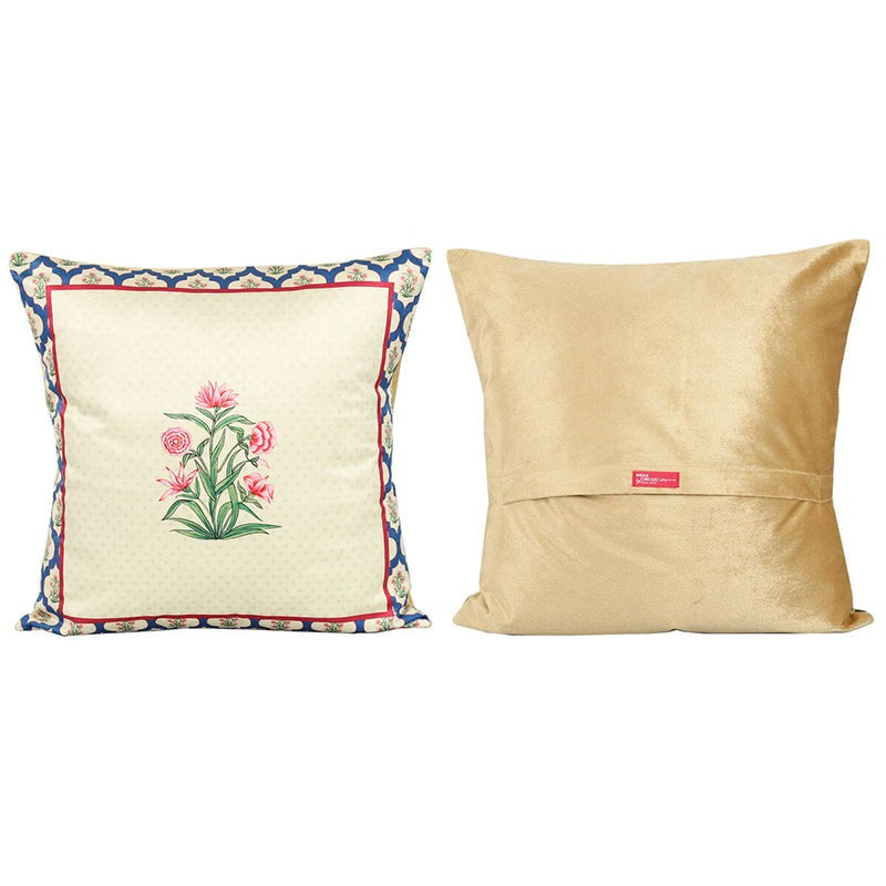 India Circus Poppy Portal Printed Velvet Cushion Cover - Set Of Five media 6