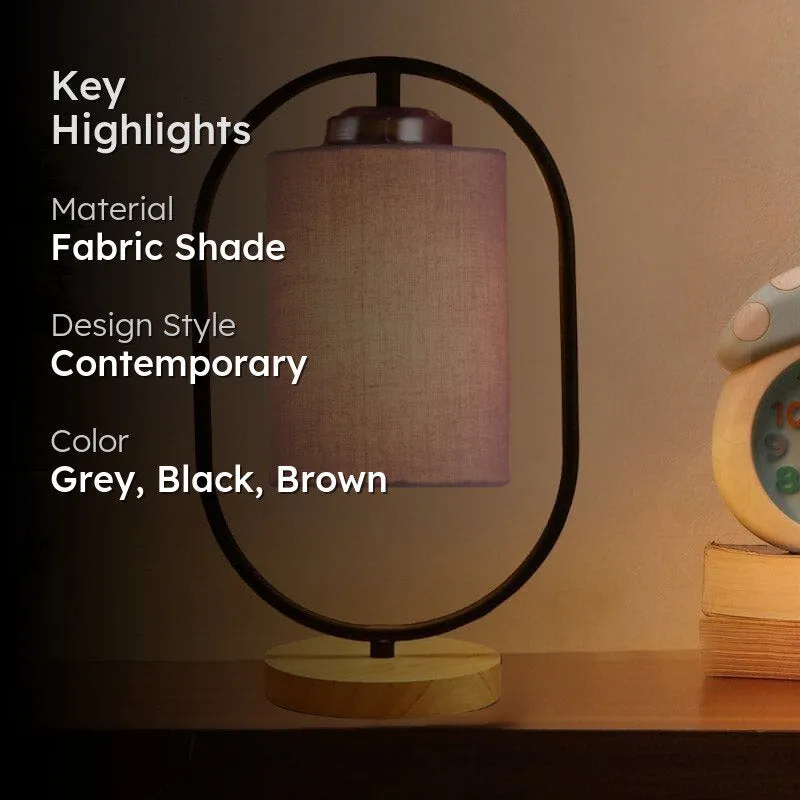 Radiant Echo Fabric Table Lamp - Grey,Black media 2