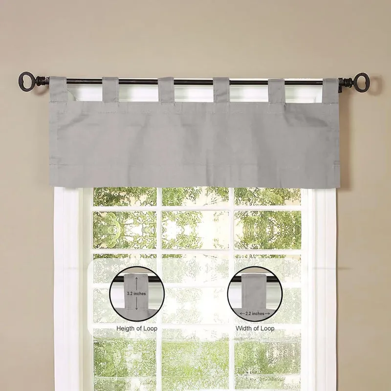 Tab Tale Flat Curtain Valance (Silver) - Set Of Two media 6